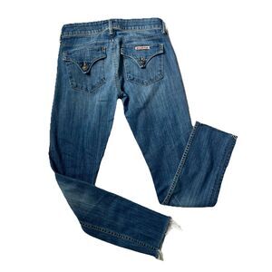 HUDSON COLLIN FLAP SKINNY Jeans Low Rise Raw Hems STYLE W422DHK COLOR MILO Sz 25